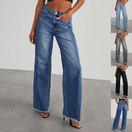 Fashion High Waist Jeans With Pockets