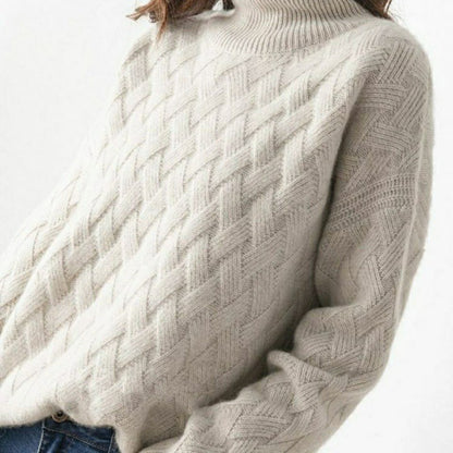 Pull épais tricoté à col roulé pour femmes - Automne